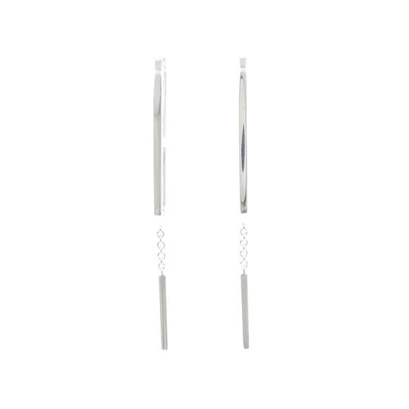 HERMES Silver Earrings - Picture 1 of 4